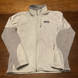 Patagonia Fleece Jacket Women's XSmall Gray Full Zip‎ Windbreaker Paneled Sleeve